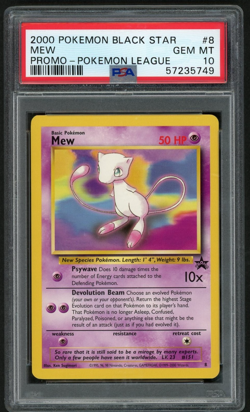 POKEMON MEW 2000 PROMO BLACK STAR POKEMON LEAGUE #8 PSA 10 - Image 1