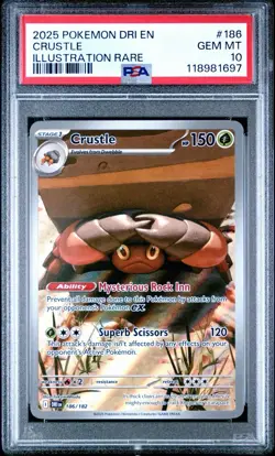 Pokemon Destined Rivals # 186 Crustle Illustration Rare PSA 10 Trusted Seller! - Image 1