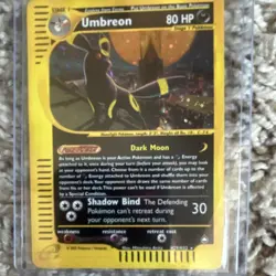 Pokemon TCG Umbreon Holo Rare Aquapolis H29/H32 Stage 1 80 HP Shadow Bind - Image 1