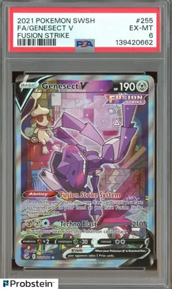 2021 Pokemon SWSH Fusion Strike #255 FA Genesect V PSA 6 EX-MT - Image 1