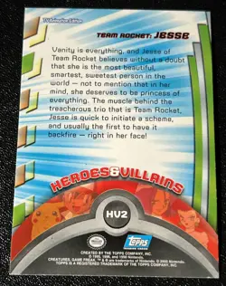 Jesse HV2 VLP Holo Team Rocket Heroes Villains Blue Logo Topps Pokemon Card! - Image 2