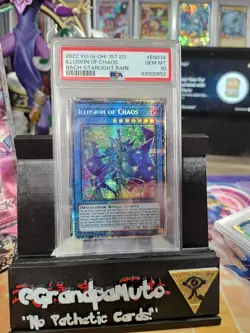 Yu-Gi-Oh! Illusion of Chaos 1st Edition Starlight Rare BACH-EN034 PSA 10 GEM MT - Image 1