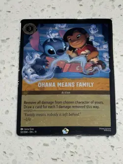Disney Lorcana Ohana Means Family FOIL 32/204 Winterspell Mint Cold Foil - Image 2