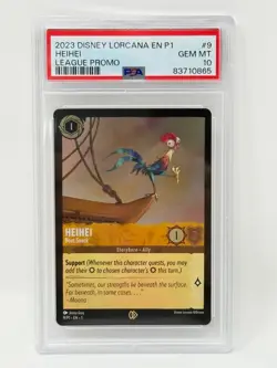 2023 DISNEY LORCANA EN P1-PROMO LEAGUE PROMO #9 HEIHEI - BOAT SNACK PSA 10 - Image 1