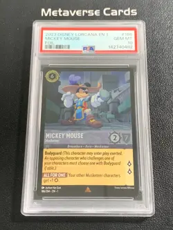 2023 Disney Lorcana EN 1 The First Chapter #186 Mickey Mouse Musketeer PSA 10 - Image 1