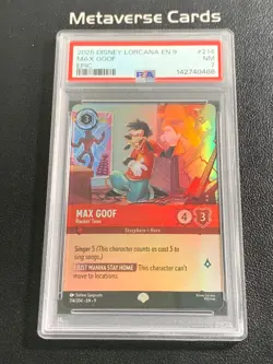 2025 Disney Lorcana EN 9-Fabled #214 Max Goof Rockin' Teen EPIC PSA 7 - Image 1