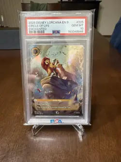 Disney Lorcana TCG Circle of Life-Enchanted Foil 225/204 Fabled PSA 10 English - Image 1