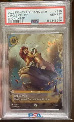 Disney Lorcana TCG Circle of Life-Enchanted Foil 225/204 Fabled PSA 10 English - Image 4
