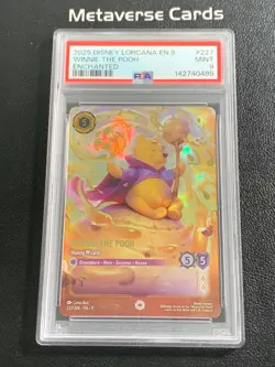 2025 Disney Lorcana EN 9-Fabled #227 Winnie the Pooh Enchanted PSA 9 - Image 1
