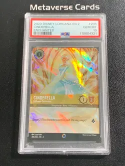 2023 Disney Lorcana EN #205 Cinderella Ballroom Sensation Enchanted PSA 10 - Image 1