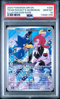 Pokemon Destined Rivals # 200 Team Rocket’s Murkrow PSA 10 Card! Trusted Seller! - Image 1