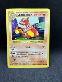 Pokemon Card BASE SET CHARMELEON 24 SHADOWLESS - Image 1