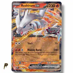 Reshiram ex 020/086 - 2025 White Flare Stamped Promo Holo Pokemon Card NM - Image 1