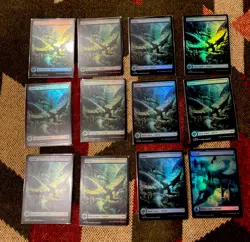 Forest (FOIL) x12- MTG Tarkir: Dragonstorm TDM #276 all Foil Lot - Image 1