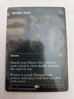 mtg, Worldly Tutor (Borderless) Dominaria Remastered Regular NM - Image 1