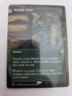 mtg, Worldly Tutor (Borderless) Dominaria Remastered Regular NM - Image 3