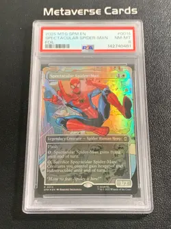 2025 MTG Marvel's Spider-Man EN #0014 Spectacular Spider-Man Foil PSA 8 - Image 1