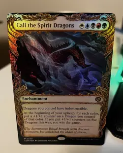 Call The Spirit Dragons MTG Mythic Showcase Foil #309 Tarkir Dragonstorm - Image 1