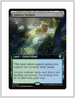 1x Sodden Verdure, Extended Art, Magic MTG NM - Image 1