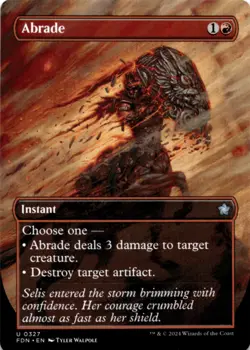 MTG Abrade (Borderless) Normal NM Foundations Magic 327 - Image 1