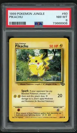 POKEMON PIKACHU 1999 JUNGLE #60 PSA 8 - Image 1