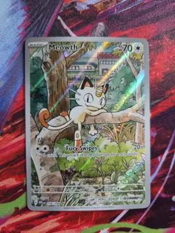 Meowth 106/094 Illustration Rare ME02: Phantasmal Flames Pokemon - Image 1