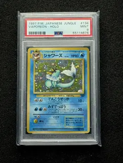 1997 Pokemon Japanese Jungle Vaporeon Holo #134 PSA 9 MINT - Image 3