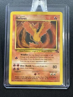 Moltres - 27/62 - Pokemon Fossil Unlimited Rare Card WOTC ( NEAR MINT +) - Image 3