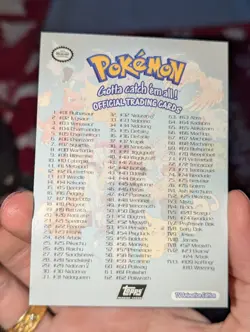 Pokemon Topps Series 1 Checklist Silver Foil 2nd Print Black Logo NM/NM+ - Image 2