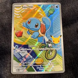 First Partner Illustration Squirtle Promo Full Art Holo 037 Pokemon TCG NM/M - Image 1