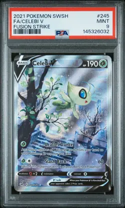 Fa/Celebi V Pokemon Sword & Shield Fusion Strike 245 NM PSA 9 - Image 1