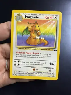 Pokemon Dragonite 19/62 Fossil Regular Rare Stage 2 100 HP 1999 - Image 1