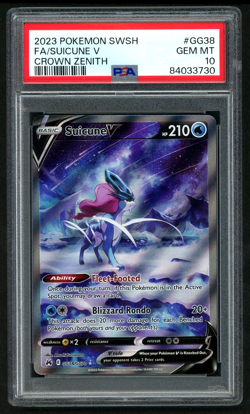POKEMON FA/SUICUNE V 2023 SWORD AND SHIELD CROWN ZENITH #GG38 PSA 10 - Image 1