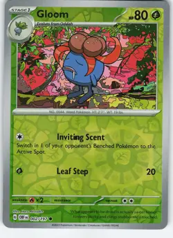 Gloom 002/197 Common Reverse Holo SV03: Obsidian Flames NM Pokemon - Image 1
