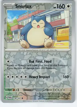 Snorlax 136/167 Uncommon Reverse Holo SV06: Twilight Masquerade NM Pokemon - Image 1