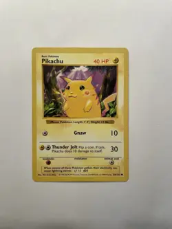 1999 Pokemon Base Set Pikachu Red Cheeks Shadowless #58/102 - Image 1