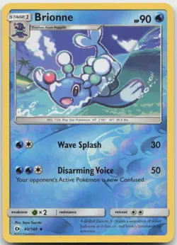 Pokemon : Brionne SM Base Set 40/149 : UC Reverse Holo - Image 1