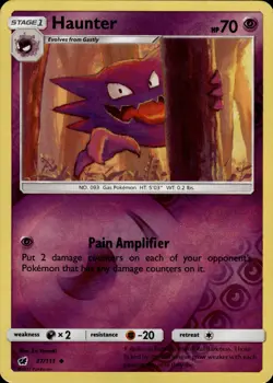 Pokemon TCG Reverse Holo Haunter SM - Crimson Invasion 37/111 - Image 1