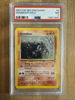 Houndour 5/75 Neo Discovery Holo Rare Pokemon Card 2001 PSA 7 - Image 1