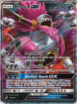 Hoopa GX – Pokemon TCG Team Up 96/181 Holo Ultra Rare HP - Image 1