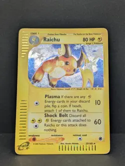 Raichu 025/165 Expedition Base Set Holo Rare Pokemon TCG Nintendo pikachu MP+ - Image 3