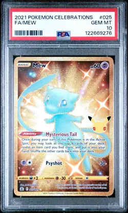 MEW 025/025 PSA 10 CLASSIC COLLECTION CELEBRATIONS SECRET POKEMON CARD ENGLISH - Image 1