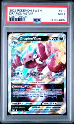 Drapion Vstar Lost Origin Pokemon Sword & Shield Lost Origin 119 NM PSA 9 - Image 1
