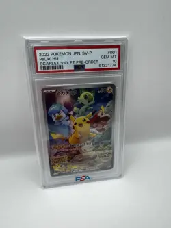PSA 10 GEM MINT Pikachu 001/SV-P Scarlet & Violet Promo Japanese Pokemon Card - Image 1