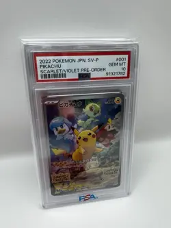 PSA 10 GEM MINT Pikachu 001/SV-P Scarlet & Violet Promo Japanese Pokemon Card - Image 4