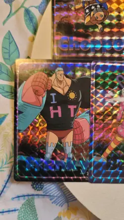 One Piece Holographic Trading Sticker Zou Set LUFFY, LAW, CHOPPER, FRANKY, BROOK - Image 2