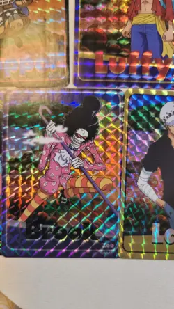 One Piece Holographic Trading Sticker Zou Set LUFFY, LAW, CHOPPER, FRANKY, BROOK - Image 3