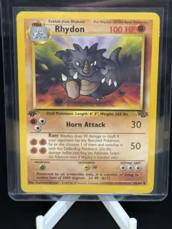 Pokemon Rhydon 1st Edition Jungle 45/64 Uncommon Regular HP 100 Card - Image 1