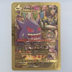 Pokemon Gengar 200hp Gold Foil Fan Art Collector Card TCG - Image 1