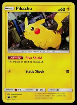 Pokemon Card - Pikachu - SM157 Sun & Moon Holo Promo - Image 1